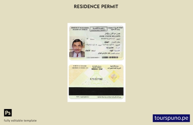 lista para imprimir plantilla de permiso de residencia en Arabia Saudita